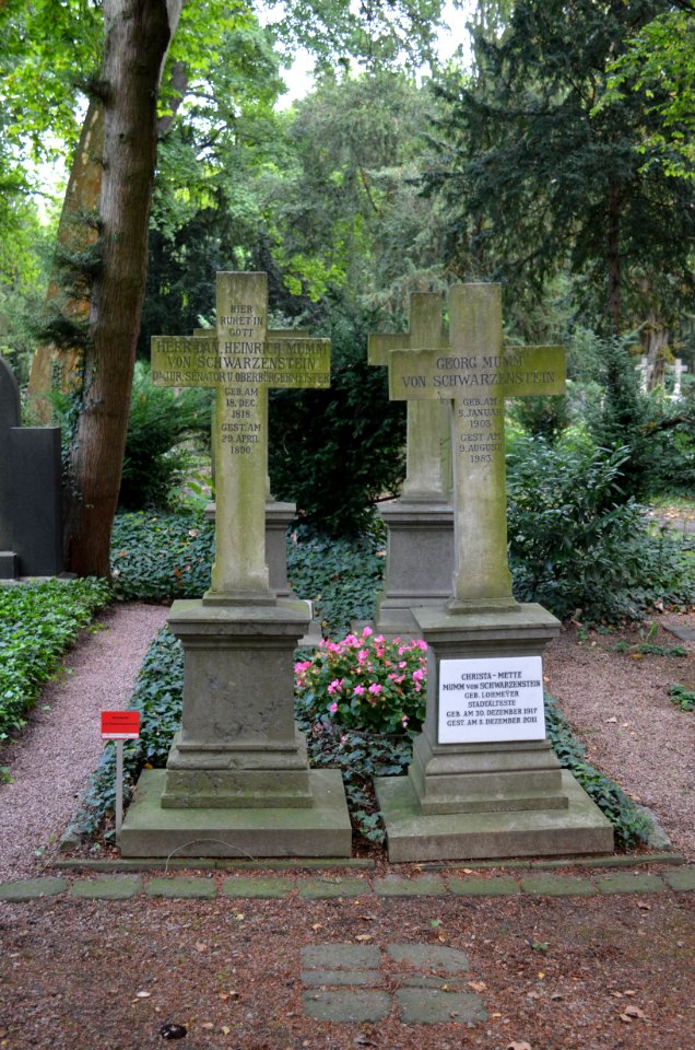 Frankfurt, Hauptfriedhof, Grab Daniel Heinrich, Georg und Christa-Mette Mumm von Schwarzenstein