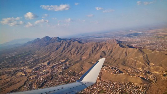 Franklin Mountains TX seen from CRJ airplane