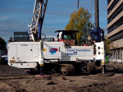 Franki Foundations Belgium, K2 0030, T63, BT42 Cat Drilling rig at Leiden, pic2