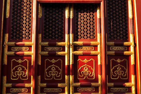 Beijing china brown door photo