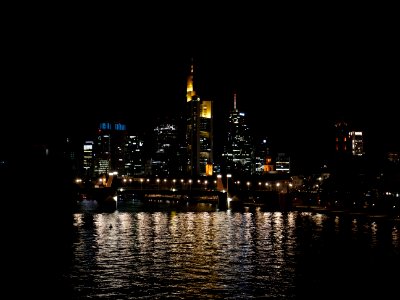 Frankfurt am Main city center at night 2019-09-13 17