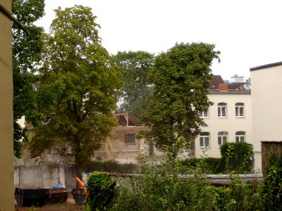Frankfurt-Bockenheim, Landgrafenstraße 8, Abbrucharbeiten der ehemaligen Produktionshalle der Gebrüder Knoth