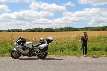 Motorcycle sport touring rural