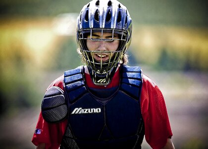 Uniform baseball catcher equipment photo