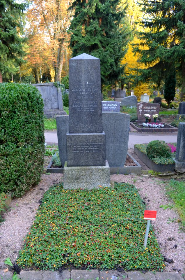 Frankfurt, Hauptfriedhof, Ehrengrab F 677 Johann Christian Gustav Lucae