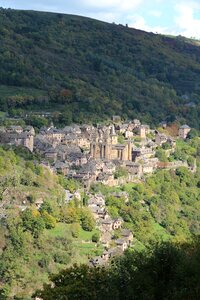 Medieval france village of conques photo