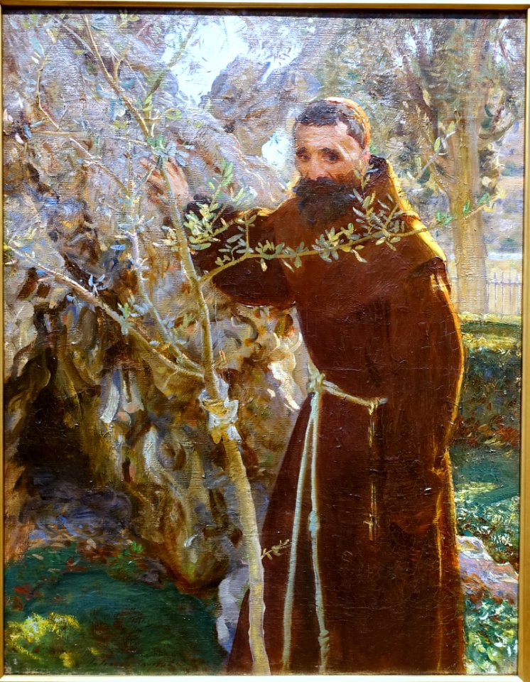 Franciscan Monk in the Garden of Gethsemane, by John Singer Sargent, 1905-1906, oil on canvas - Portland Art Museum - Portland, Oregon - DSC08732