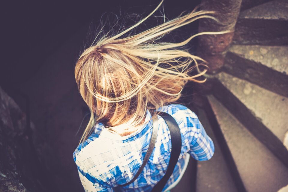 Blonde hair woman young
