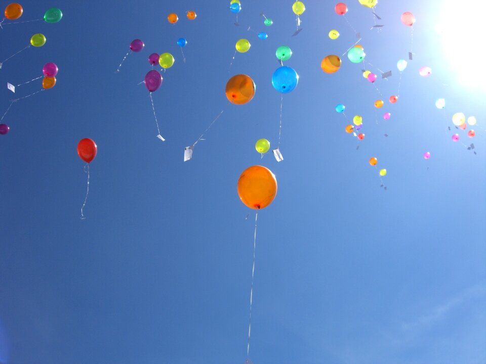 Helium flap away colorful