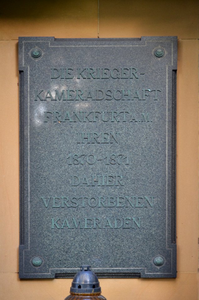 Frankfurt, Südfriedhof, Ehrenmal 1870-1871 Tafel 1