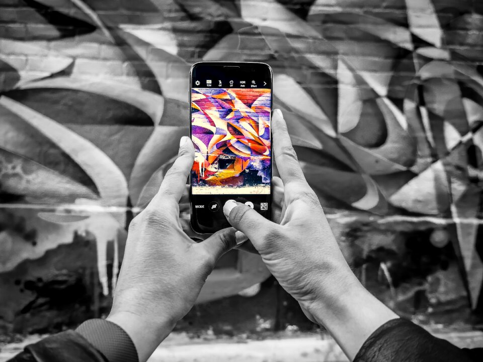 Black and white color pop street