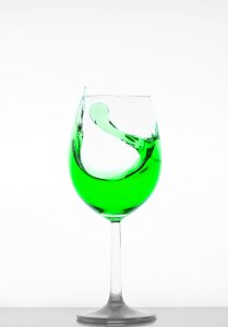 Green crystal glass drinking cup photo