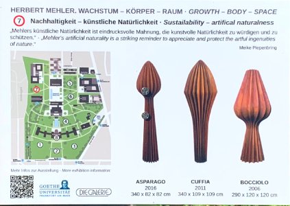 Frankfurt, Campus Westend, Growth – Body – Space, Herbert Mehler, Sustainability – artificial naturalness, Tafel