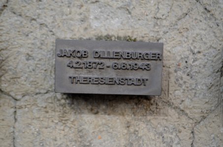 Frankfurt, Jewish cemetery Battonnstraße, memorial stone in sign frieze, Jakob Dillenburger