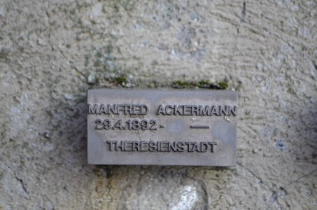 Frankfurt, Jewish cemetery Battonnstraße, memorial stone in sign frieze, Manfred Ackermann