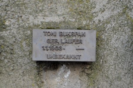 Frankfurt, Jewish cemetery Battonnstraße, memorial stone in sign frieze, Toni Bukspan