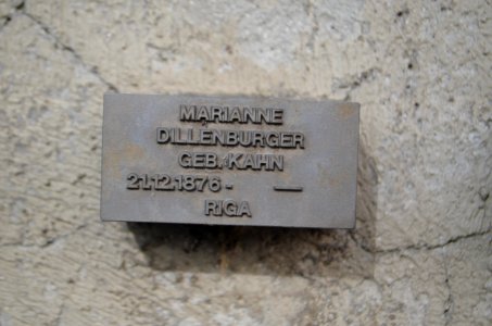 Frankfurt, Jewish cemetery Battonnstraße, memorial stone in sign frieze, Marianne Dillenburger