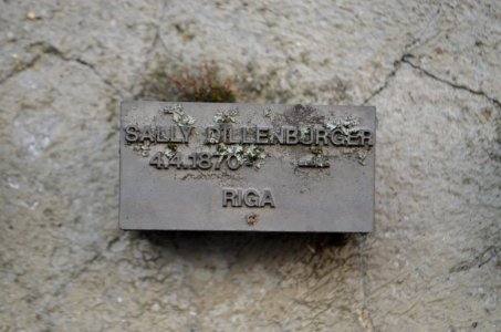 Frankfurt, Jewish cemetery Battonnstraße, memorial stone in sign frieze, Sally Dillenburger