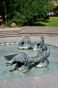 Frankfurt, Marshall-Brunnen, Detail