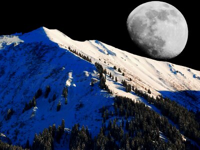 Cold wintry moonlight photo