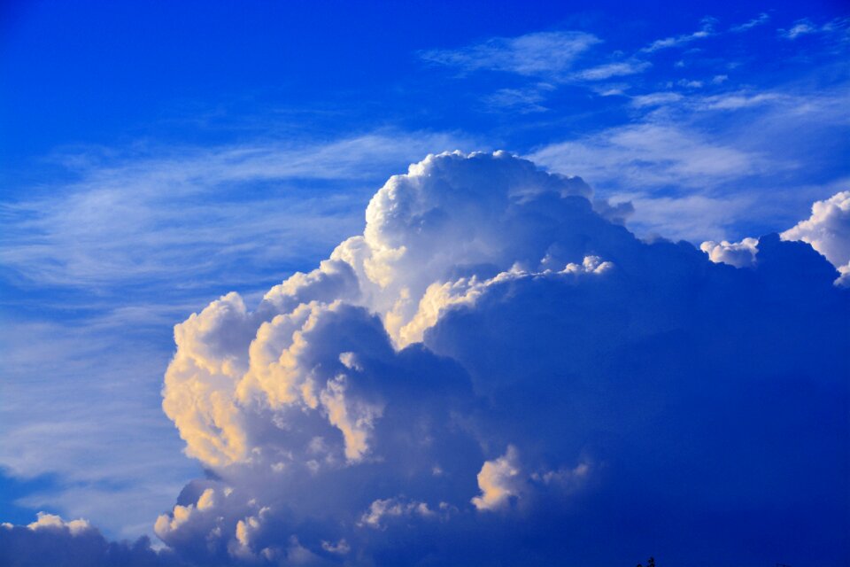Blue clouds form covered sky