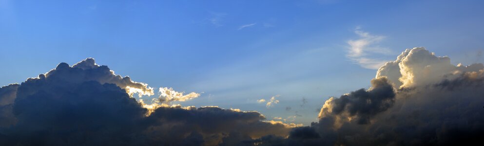 Blue clouds form covered sky