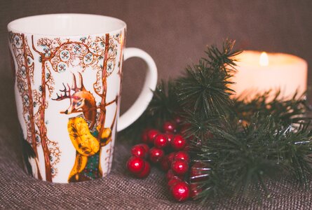 Reindeer mug candle photo
