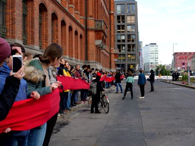 FridaysForFuture protest Berlin 11-10-2019 human chain at Rotes Rathaus 31