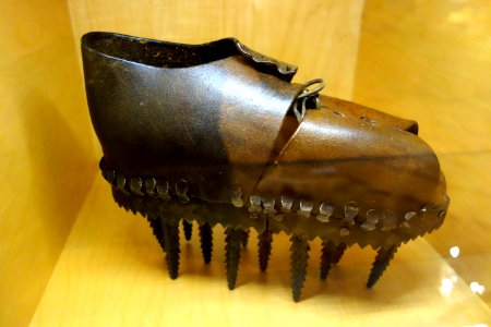 French chestnut-crushing clog, Haute Ardeches, 1800-1900 - Bata Shoe Museum - DSC00226