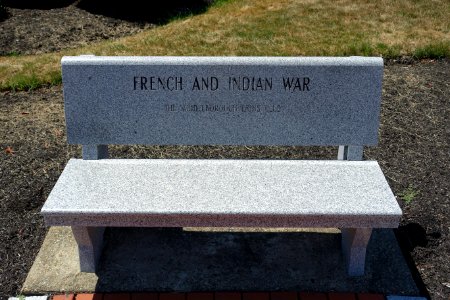French and Indian War bench - Middleboro Veterans' Memorial Park - Middleborough, Massachusetts - DSC04057