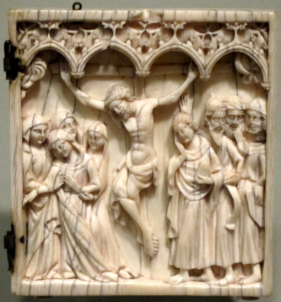French Crucifixion, panel from ivory diptych, second half of 14th century, Honolulu Academy of Arts
