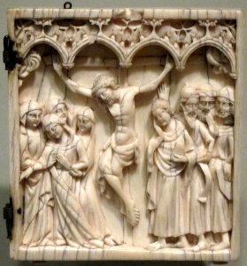 French Crucifixion, panel from ivory diptych, second half of 14th century, Honolulu Academy of Arts