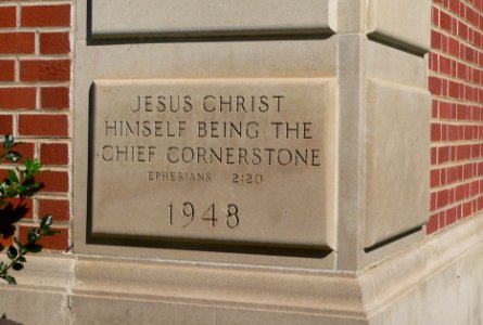 French Chapel cornerstone 1
