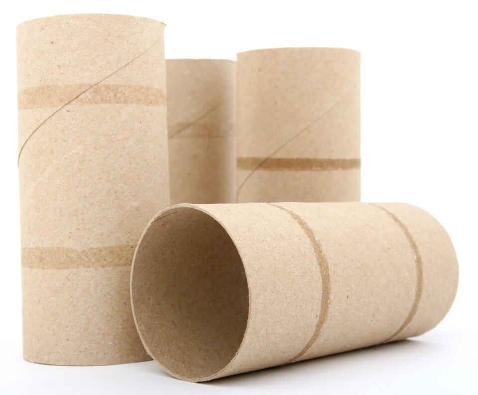 Toiletries empty toilet roll