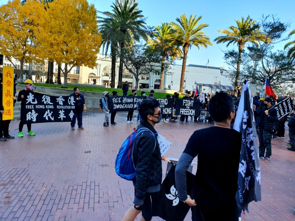 Free Hong Kong, protest in San Francisco, December 8 2019 a