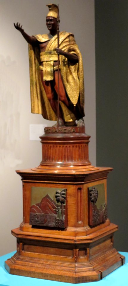 Franz 'Frank' Nikolous Otremba, (after Thomas Ridgeway Gould), Small Replica of King Kamehameha I, 1903, Wood, carved and gilded