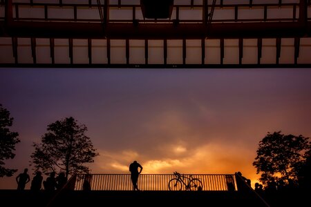 Dusk figures bicycle