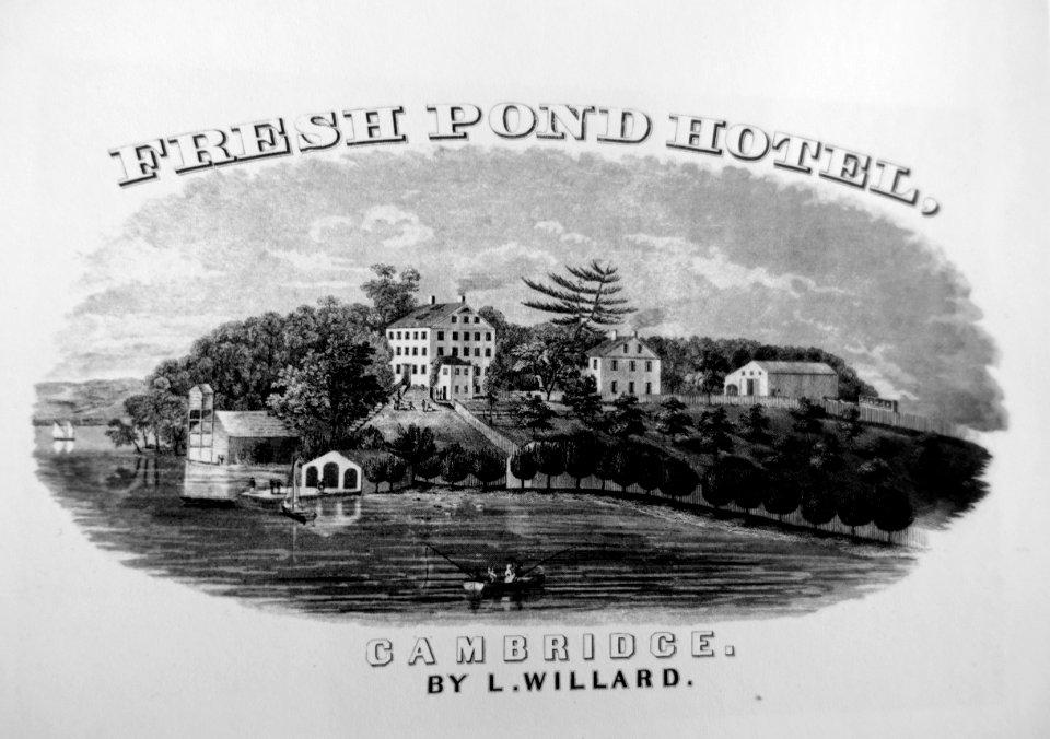 Fresh Pond Hotel, Cambridge. by L. Willard, c. 1845 - reprinted in Fresh Pond, The History of a Cambridge Landscape, by Jill Sinclair, 2009 - Fresh Pond, MA - DSC02567