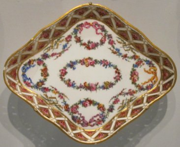 French tray, c. 1770, Sévres, soft-paste porcelain, Honolulu Museum of Art