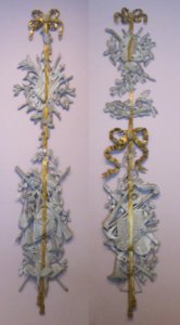 French trophy carvings, 18th century, wood, gesso and gilding, HAA