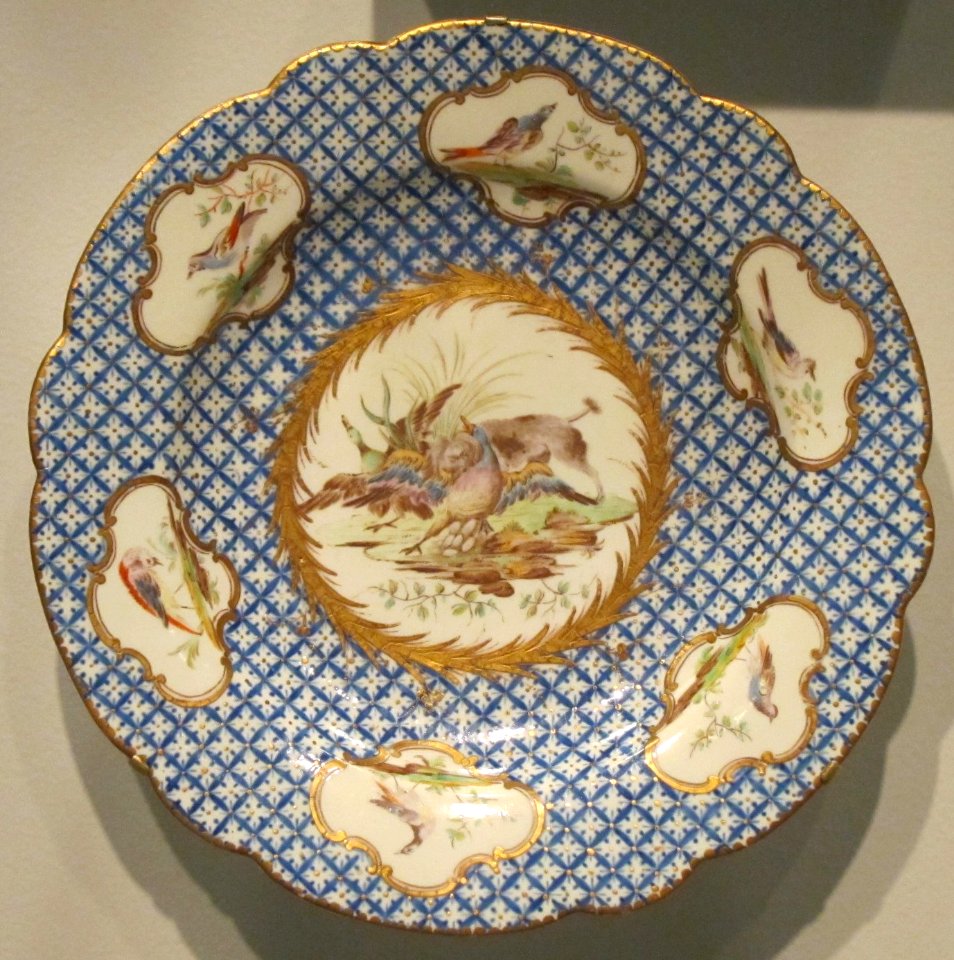 French soft-paste porcelain plate, c. 1755, Chantilly, Honolulu Museum of Art