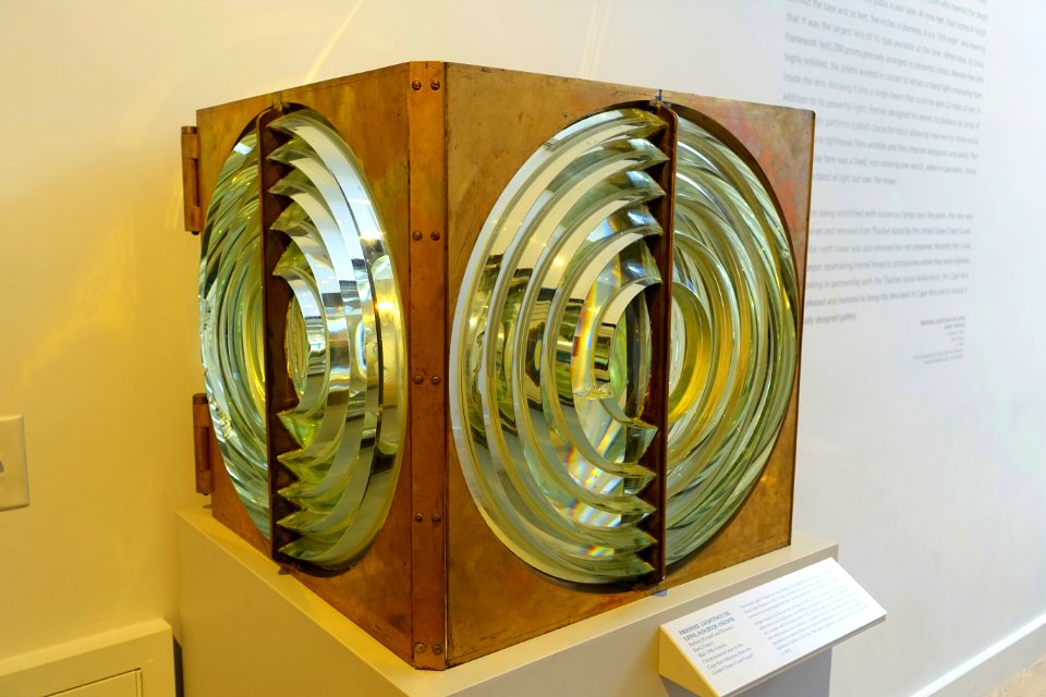 Fresnels lighthouse lens, fourth order, made by Barbier, Renard and Turenne, Paris, installed in the Eastern Point Light Station, 1857 - Cape Ann Museum - Gloucester, MA - DSC01348