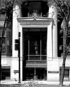 Frick Building Entrance, 2019-05-01 bw