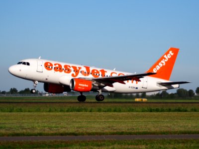 G-EZIK easyJet Airbus A319-111 takeoff from Schiphol (AMS - EHAM), The Netherlands, 11june2014, pic-2