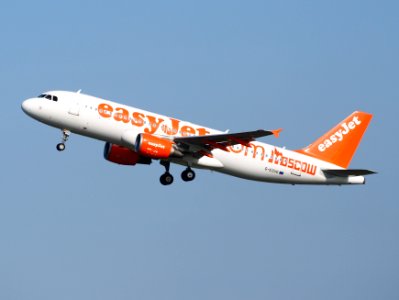 G-EZUG easyJet Airbus A320-214 takeoff from Schiphol (AMS - EHAM), The Netherlands, 18may2014, pic-3 photo
