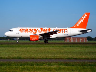 G-EZMH easyJet Airbus A319-111 takeoff from Schiphol (AMS - EHAM), The Netherlands, 11june2014, pic-2