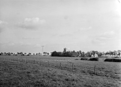 Gezicht op Zuidlaren (Drenthe) Centraal koren-oliemolen De Wachter 8- kante r, Bestanddeelnr 164-0105