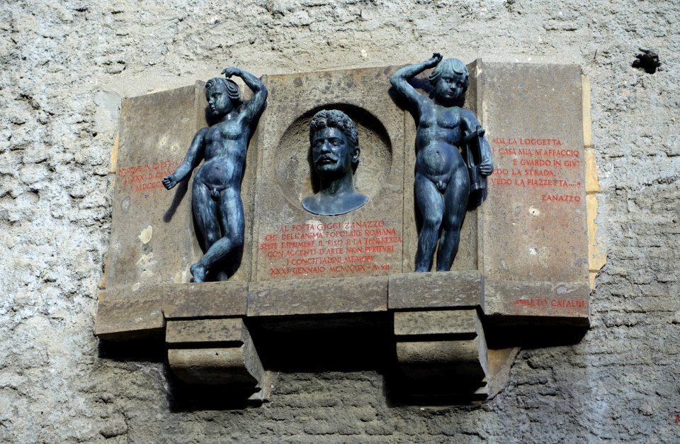Giggi Zanazzo birthplace memorial, by Amleto Cataldi, 1929 - Rome, Italy - DSC00596