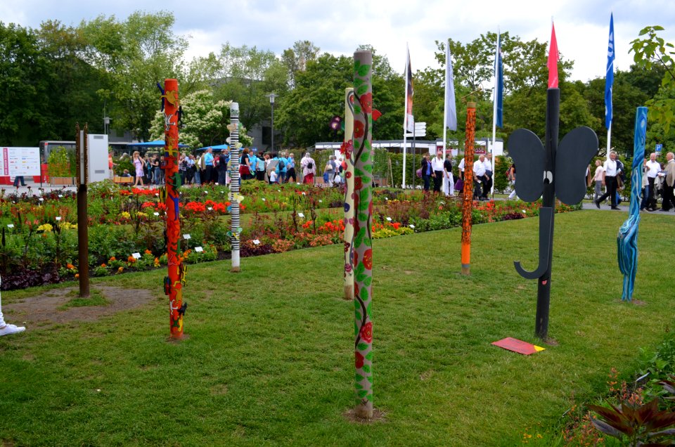 Gießen, Landesgartenschau, Wieseckaue, Kunstleitpfosten