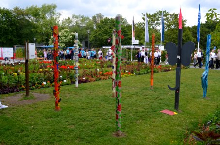 Gießen, Landesgartenschau, Wieseckaue, Kunstleitpfosten